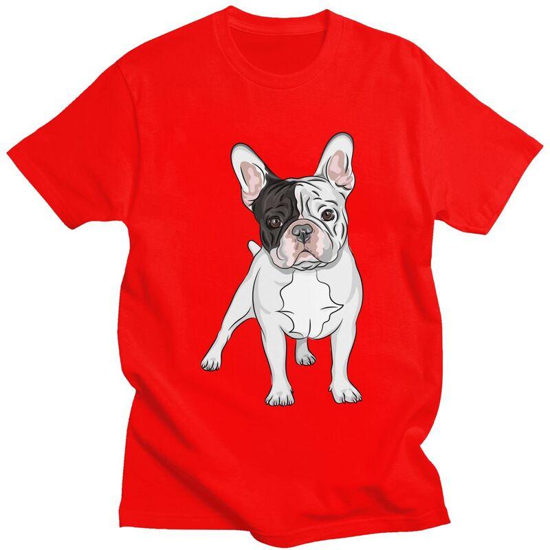 Custom Mens French Bulldog T Shirts Short Sleeve Cotton Tshirt Classic Tshirt Leisure Frenchie Dog Tees Loose Fit Clothes