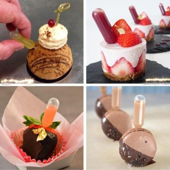 50Pcs Jam Dropper Translucent Easy to Squeeze Plastic Liquid Inject Squeezer for Chocolate