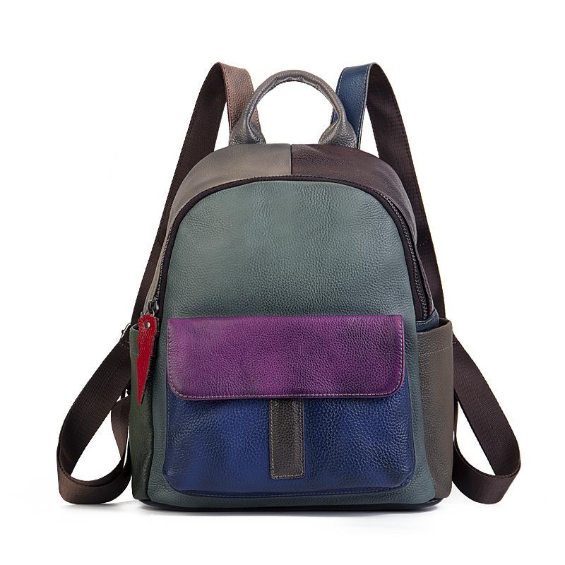 Genuine Leather Ethnic-style Backpack Backpack Large-capacity Fashionable and Personalized Travel Bag