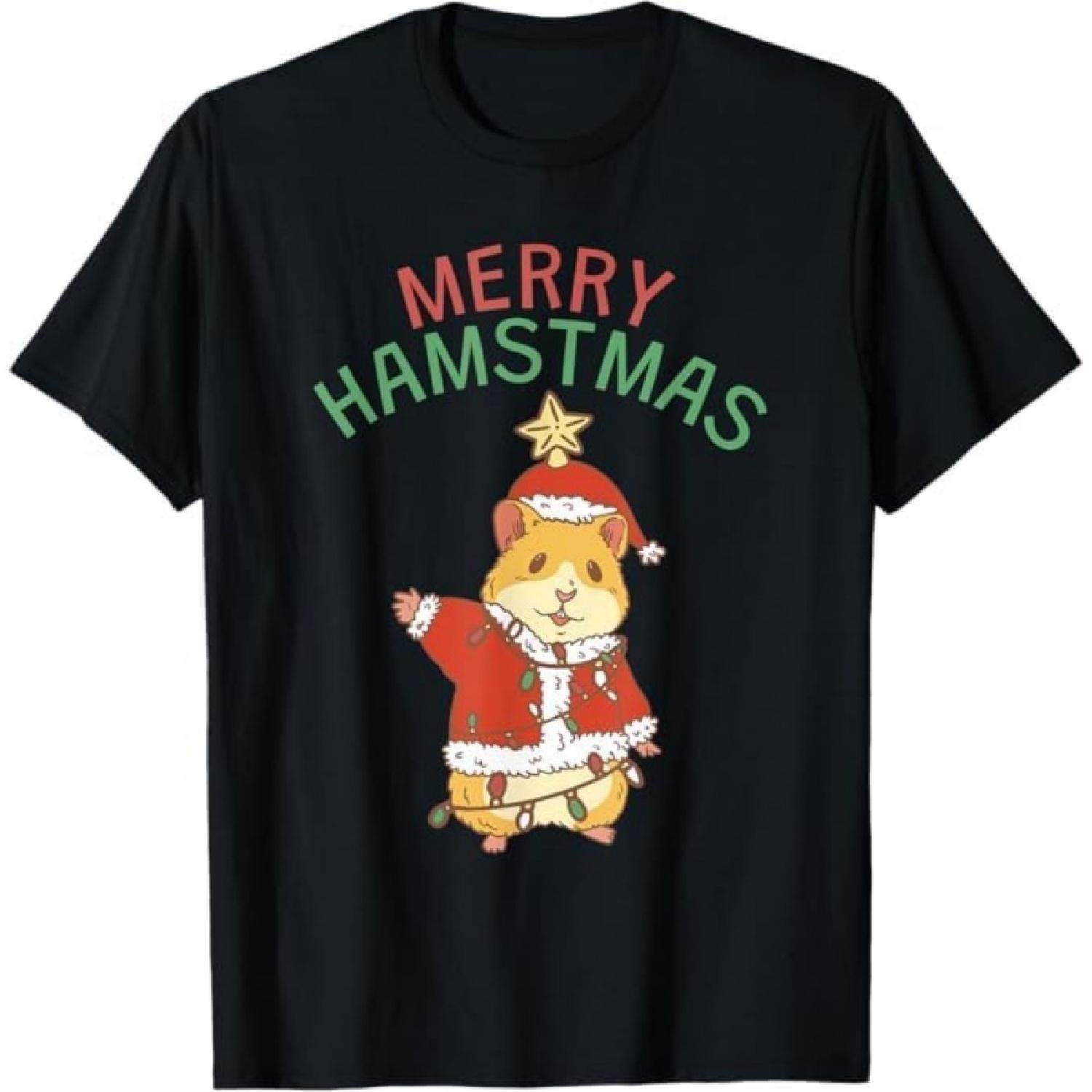 Merry Hamstmas Christmas Hamster T-Shirt GIU1 Mens Womens Tank Top Sweatshirt Hoodie Longsleeve 725 Black S