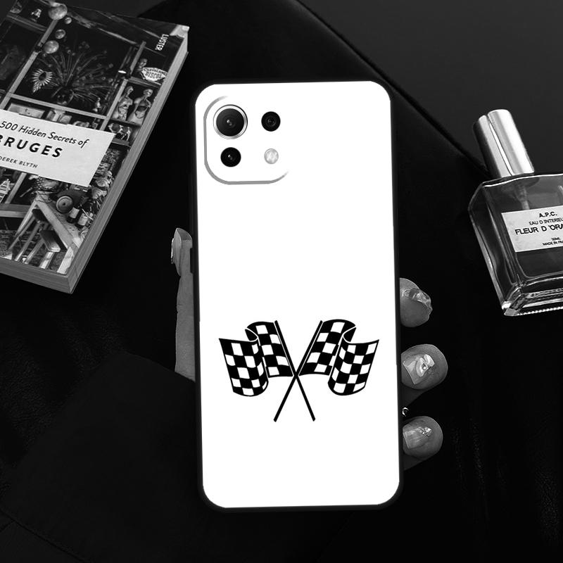 Checked Flag Racing Car Case For Xiaomi 13 14 15 Ultra 11T 12T 13T 14T Pro POCO X7 Pro X3 X5 X6 F5 F6 M6 Pro Cover