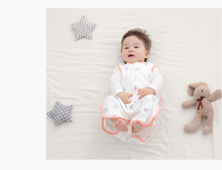 Sac de dormit convertibil pentru bebeluși din muselină de bumbac bambus cu picioare separabile - Primăvară/Vară