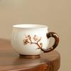 80ml Boutique Lammfett Jade Porzellan Teetasse Handgefertigt Relief Pflaumenblüte Meistertasse Verkostungs Kaffeebecher Damen Kung Fu Teegeschirr