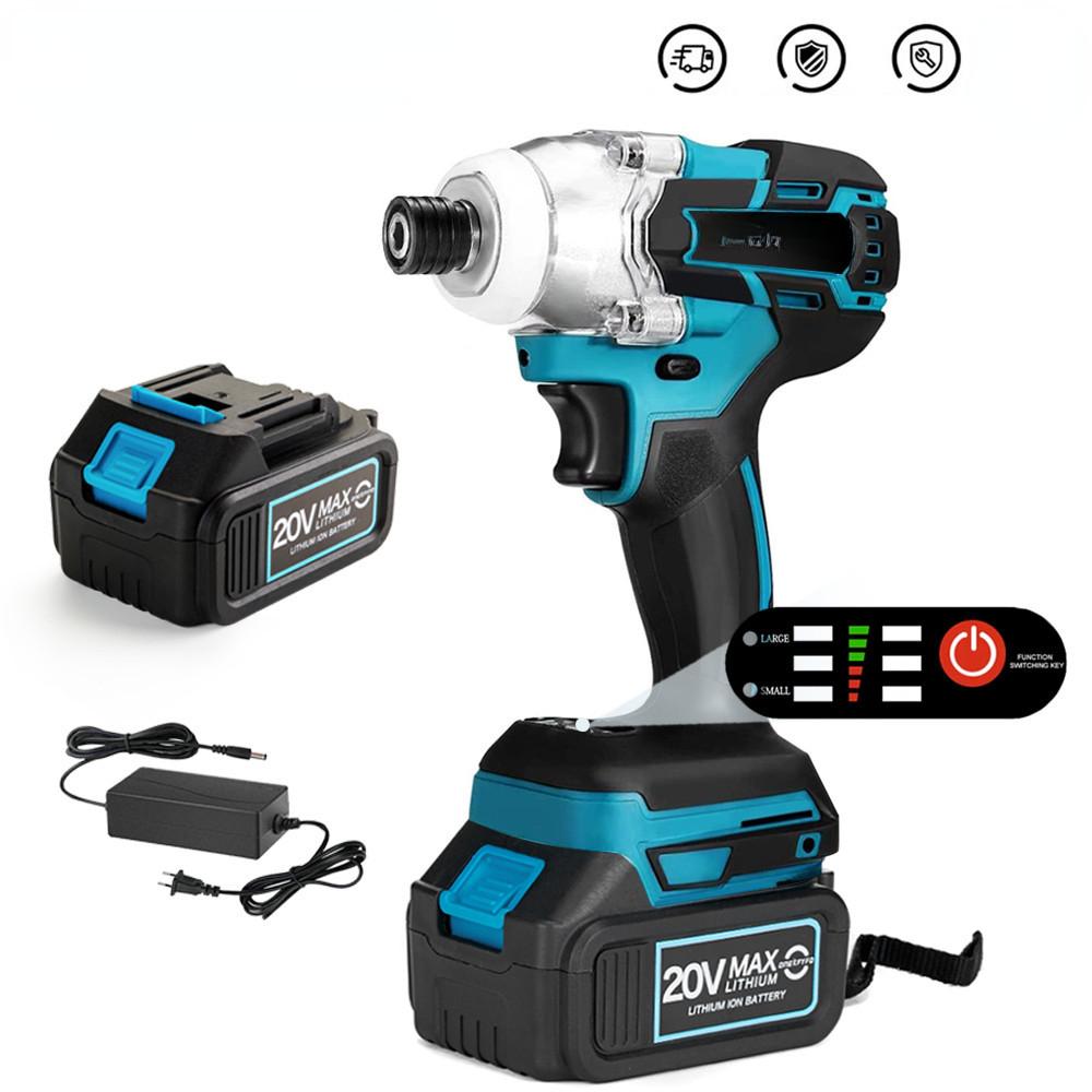 18V Brushless Drill Rechargeable 1/4 Square Drive Wrench Power Tool Cordless Electric Impact Wrench
