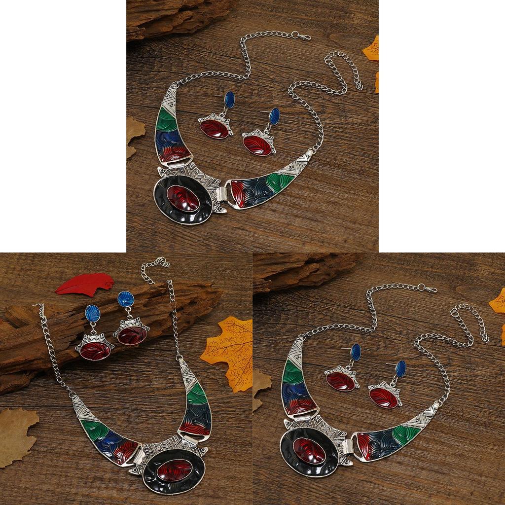 Retro Style Alloy Pendant Necklace With Water Wave Chain For Wedding Celebration