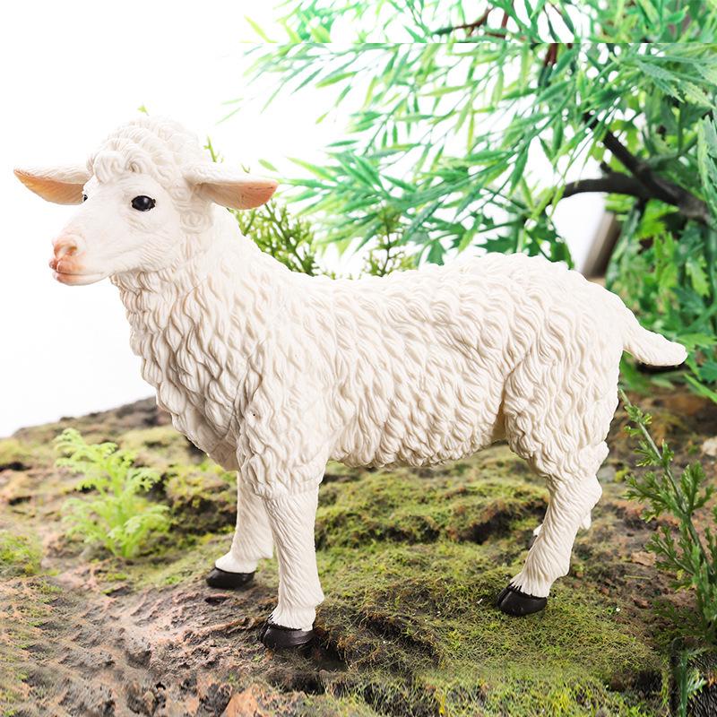 Cross-Border Animal Toy Set: Sheep, Cow, Horse, Donkey, Goat, Poultry Plastic Models