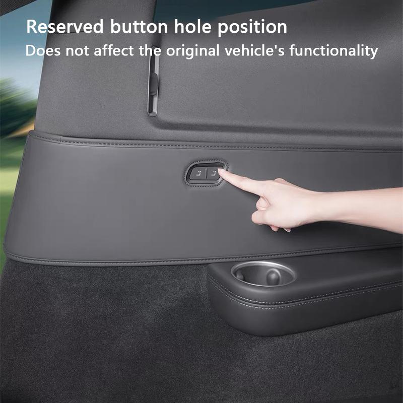 For Tesla Model YL 6-Seater Third Row Seat Both Side Anti-Kick Pad Leather Rear Seat Anti-scratch Protective Pad Car Accessories