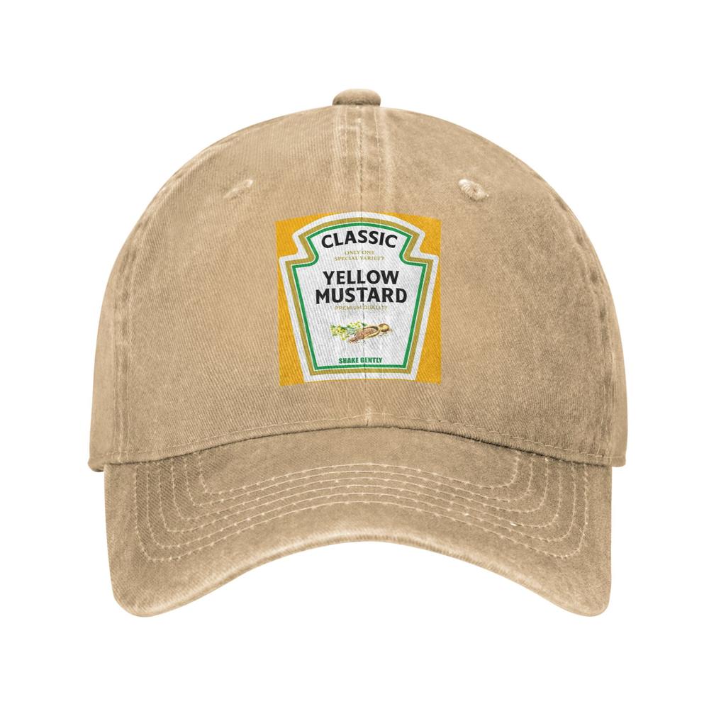 Mustard Mayo Ketchup Washed Denim Cap Casual Baseball Caps Adjustable Hat Summer Unisex Baseball Hats