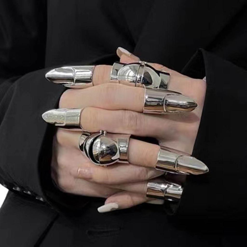 Fashionable Metal Nail Rings Jewelry with Ancient Egypt Theme Fashionable Egyptian Nail Rings Decoration for Gatherings