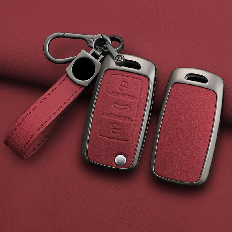 Modelegerat bilnyckelfodral till VW Volkswagen Polo Tiguan Passat B5 B6 B7 Golf 4 5 6 MK6 Jetta Lavida Skoda Octavia Seat