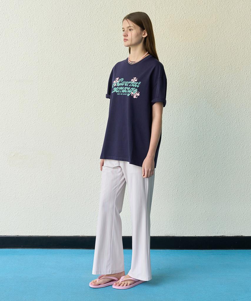 COVERNAT WOMAN [Covernat X Lemango] Women'S Graphic Oversized T-Shirt Navy