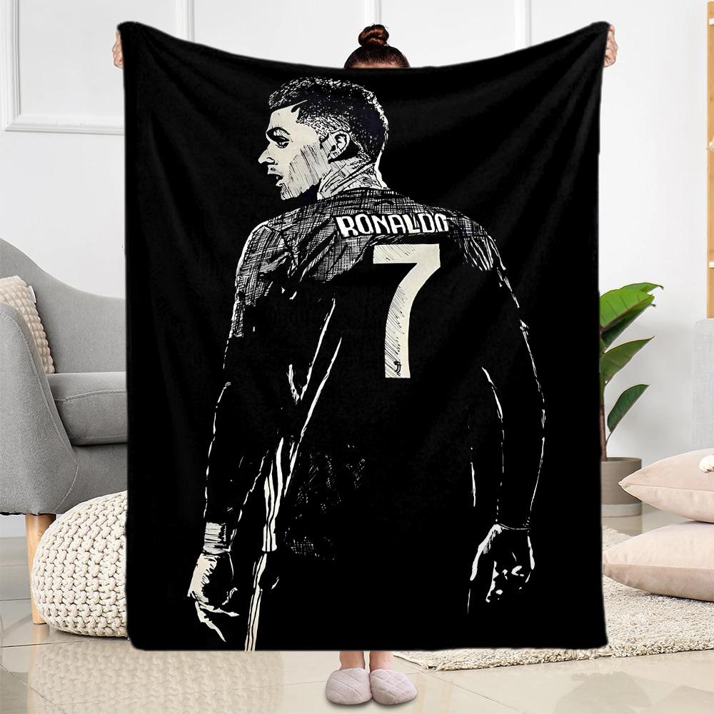Ronaldo's Legendary Number 7 Blanket Comfortable Suitable for Bedding Chair Couch for All Occasions Stylish Decor Gift for Travel Home Birthdays
