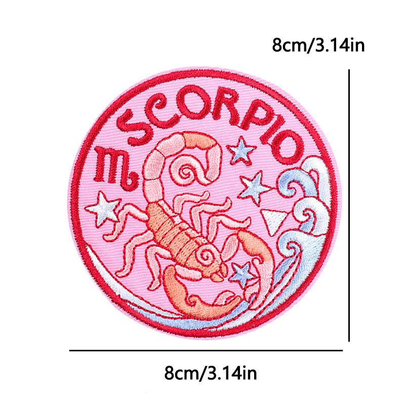 12 Zodiac Signs Embroidery Patch Iron On Patches Complete Set Horoscope Constellation Design for Jacket Backpack Daily Decor