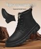 Men's Autumn Casual Big Head Leather High-Top Retro Work Boots - Fashion Motorcycle Boots