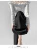 Lace Patchwork Two-Piece Look Micro-Flare Pants for Women - Black High-Waisted Slimming Body-Shaping Trousers, Spring 2026 Arrival