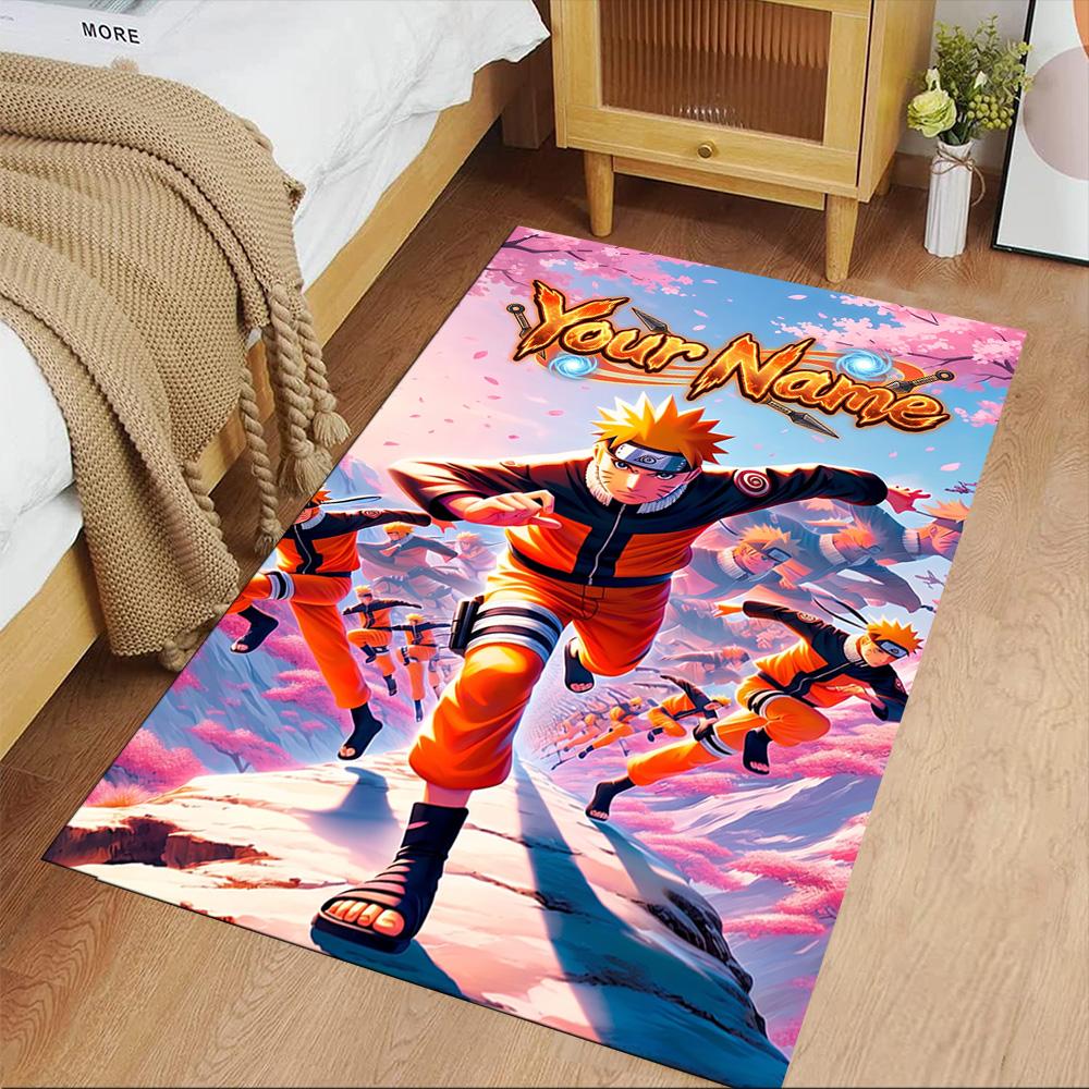 Naruto Character Customizable Name Area Rug Perfect for Living Rooms Kitchen Outdoor Game Room Anti-slip Rug Decorate Offices