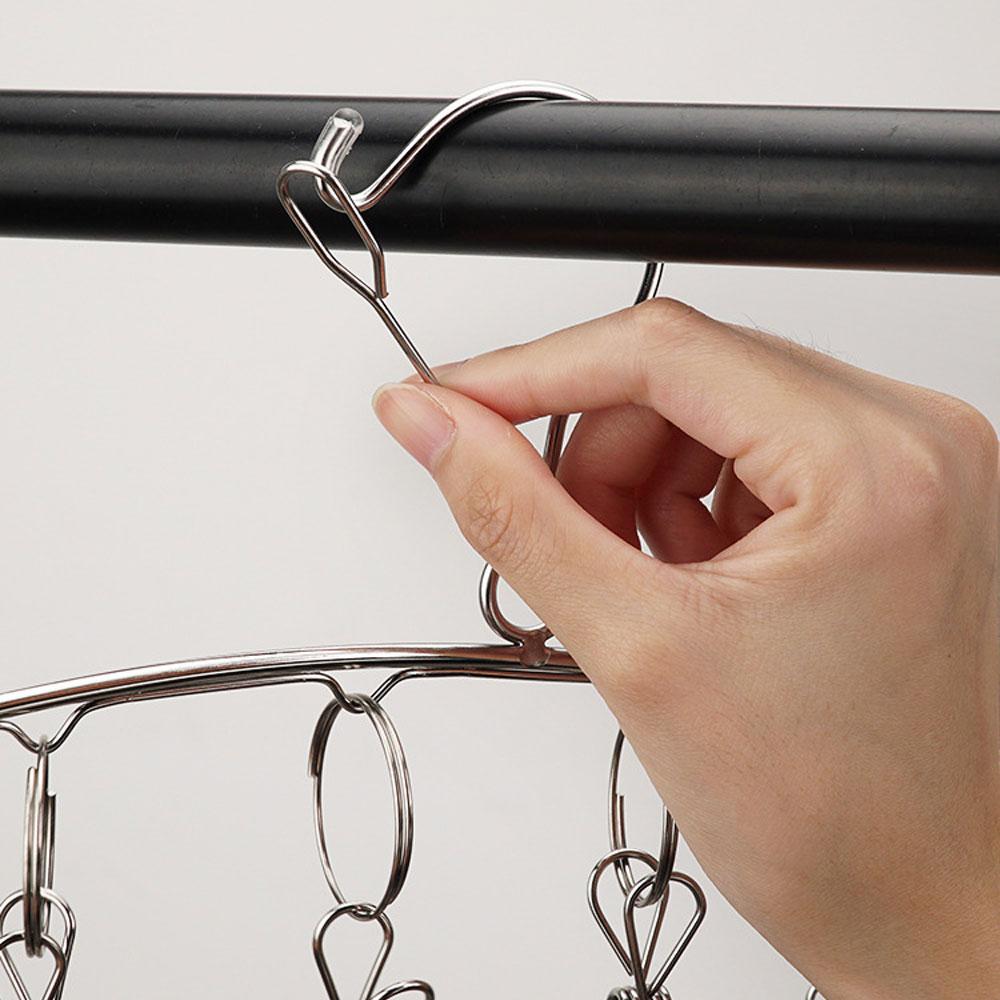 10 Pegs Clothes Dryer Rack Laundry Hanger Sock Underwear Clip Stainless Steel