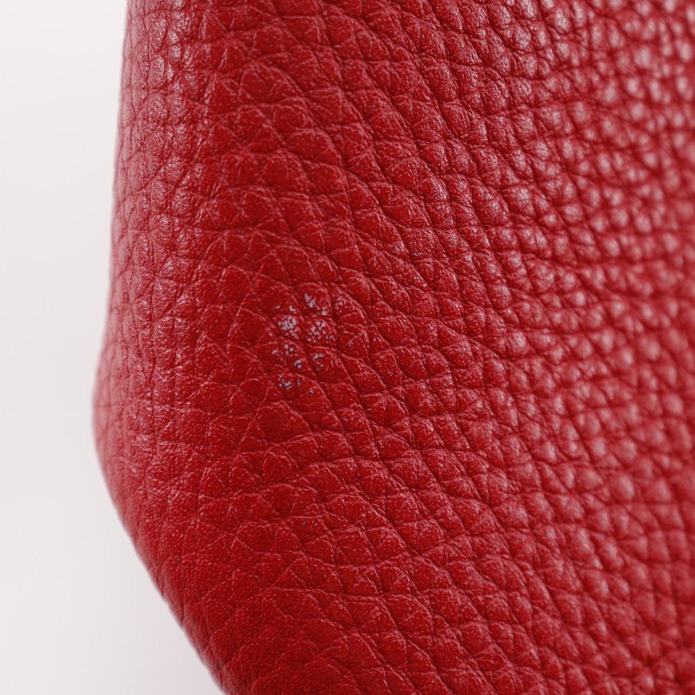 Fendi Celeria Handbag Red Leather Women Used