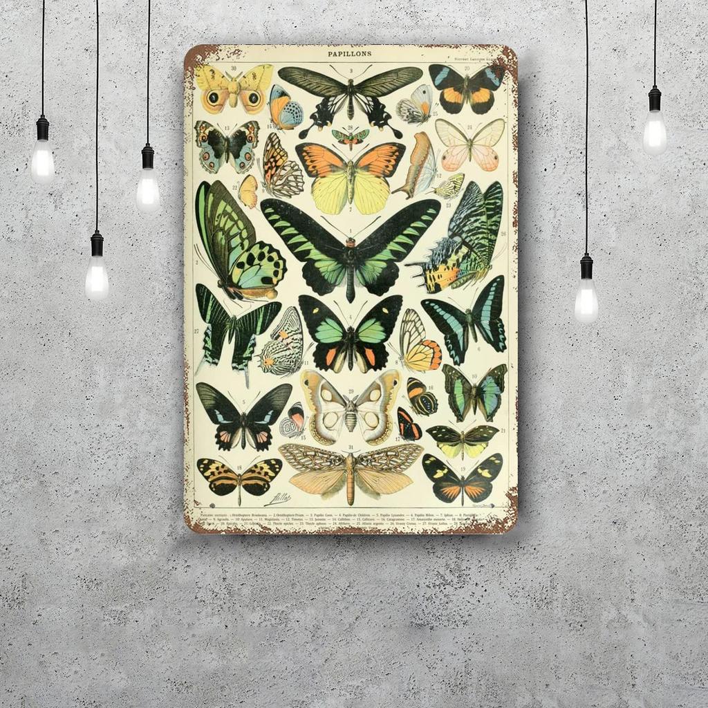 butterfly Decor Vintage Metal Signs Tin Signs Captain Poster Decor for Bar Pub Club Man Cave Wall Decoration