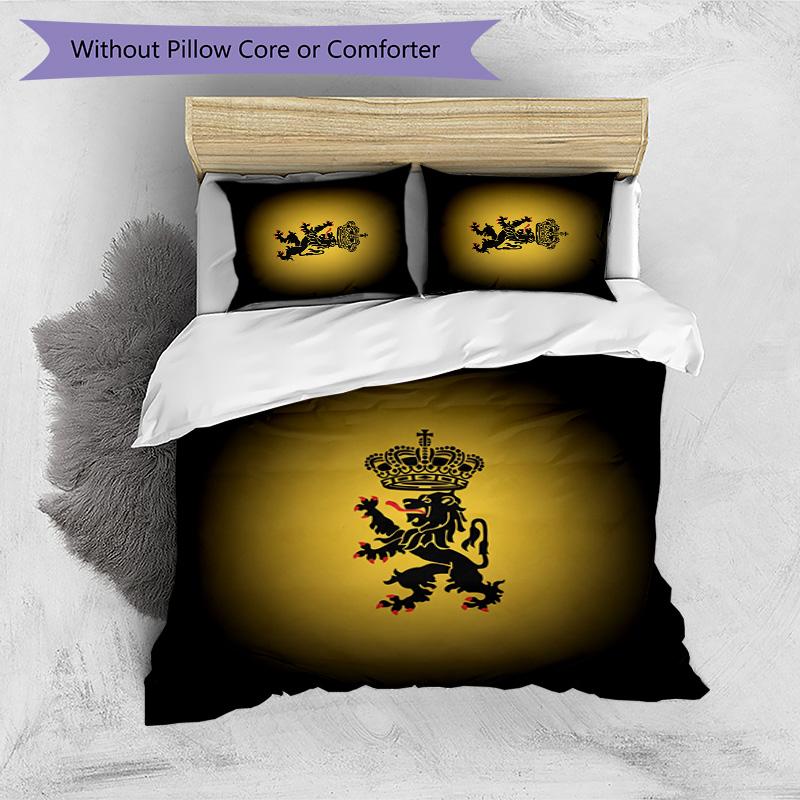 Set Biancheria da Letto Stampata Calcio Belgio 3 Pezzi Copriletto Traspirante Accogliente come Regalo per Inaugurazione Casa o Festa