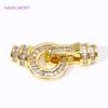 Shiny 18K Gold Plated Brass Zircon Connections Clasps Round Pearl Clasps Fasteners For DIY Bracelet Necklace Making Accessories