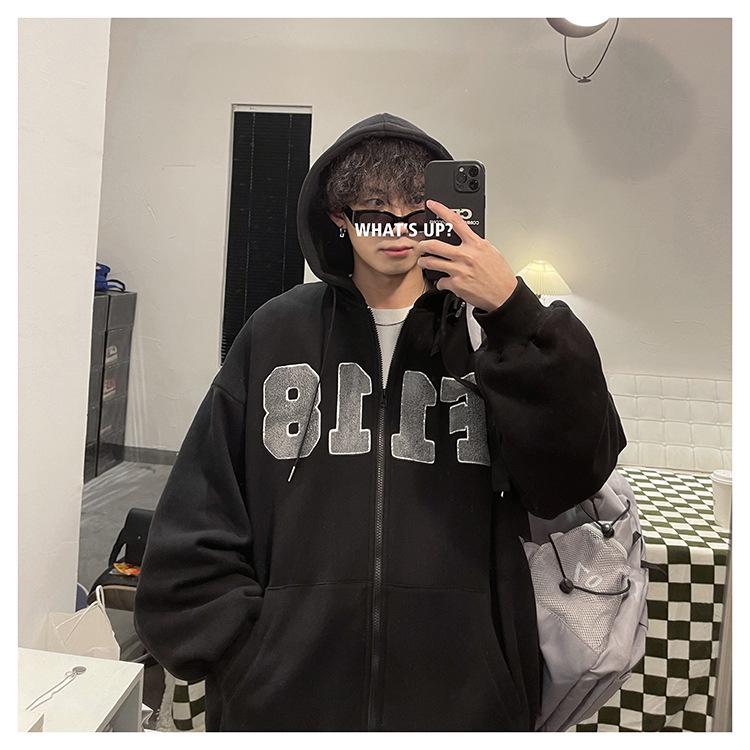 Oversized Men's Cardigan Hoodie - Spring & Autumn Trendy Design Jacket