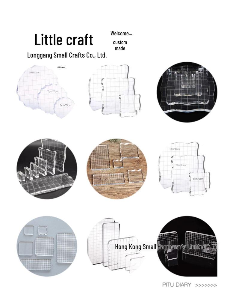 Acrylic Handle Backing Plate for Stamping - High Transparency Block for DIY Rubber Stamp Crafting.