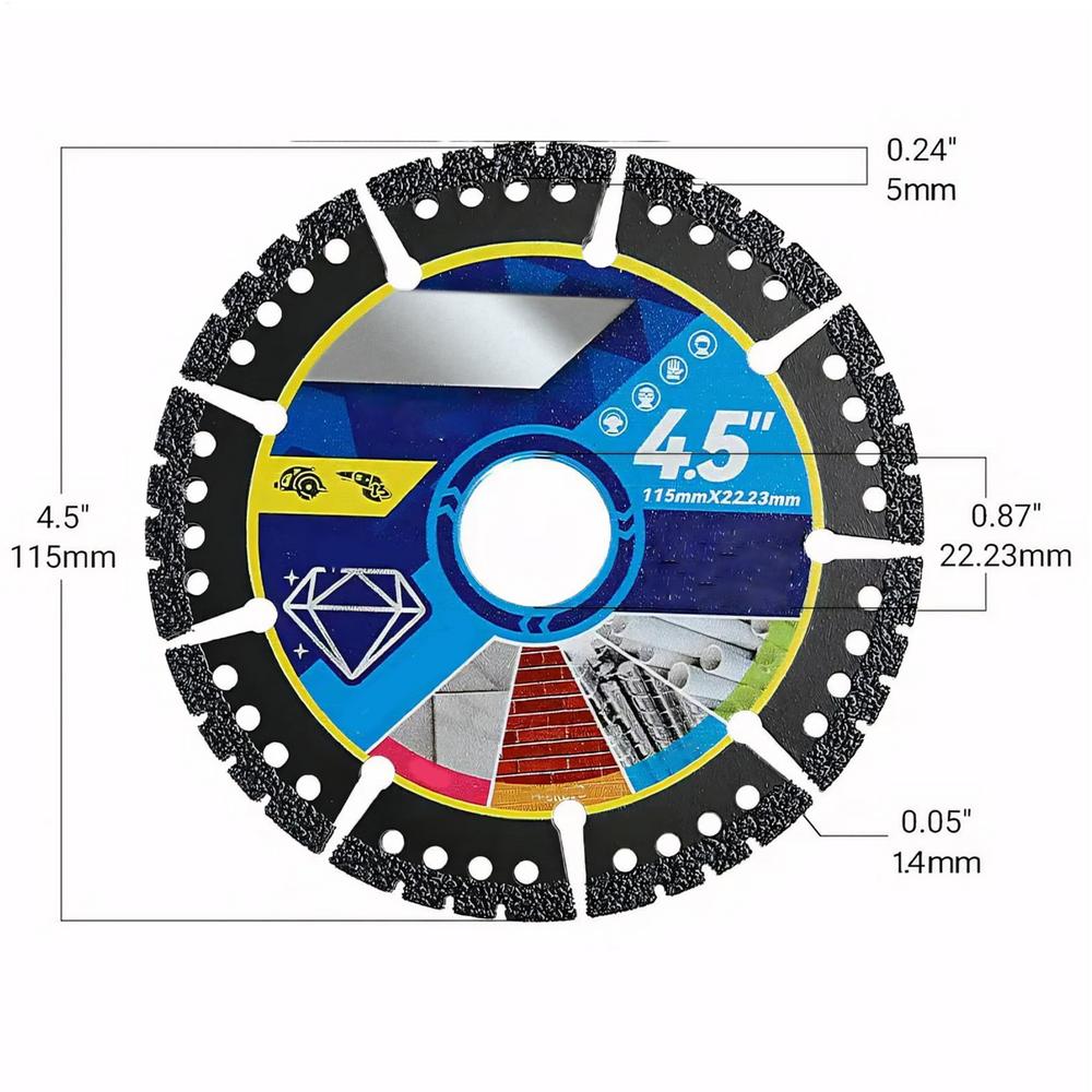 

Saw Cutting Disc 3-Piece 4.5-Inch Angle Grinder Attachment Grinding Cutter Tools for Tiles Marbles Concrete Steel PVC Pipes чорний