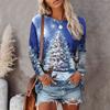 Cartoon Christmas Deer T-shirt moda donna manica lunga Autunno Inverno Street Hip Hop Pullover Top girocollo T-shirt natalizie