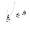 Retro Silver Frog Earrings & Necklace: European & American Ethnic Style
