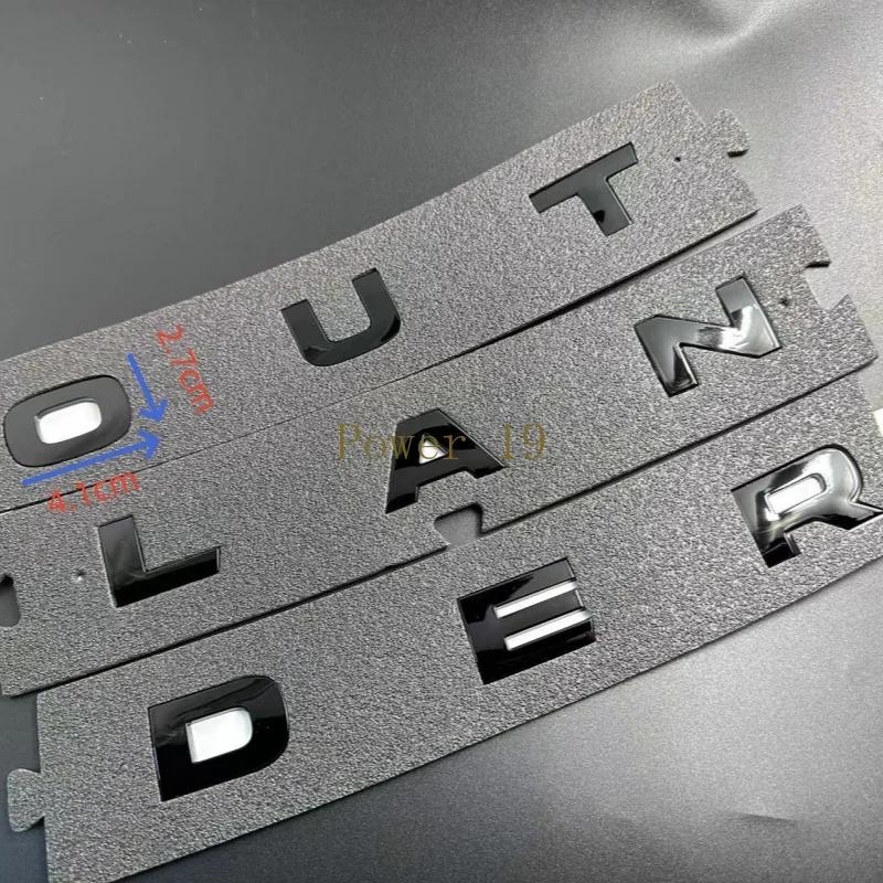 For Outlander 2026 2025 - 2007 Car head  Letter 3d Sticker Abs Chrome Glossy Black Silver Styling Auto part Accessories 9pcs