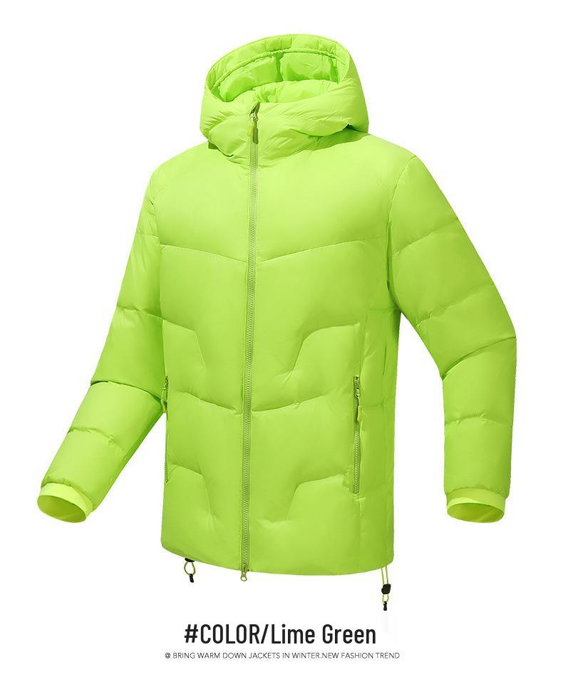Men's Winter White Duck Down Jacket: Trendy, Thickened, Warm, Fashionable, Unisex