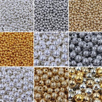 Manual Accessories Making Accessories Components Gold Silver Alloy Glossy  Beads Retro New DIY Jewelry Creative For Bracelets Necklace 4/6/8/10mm