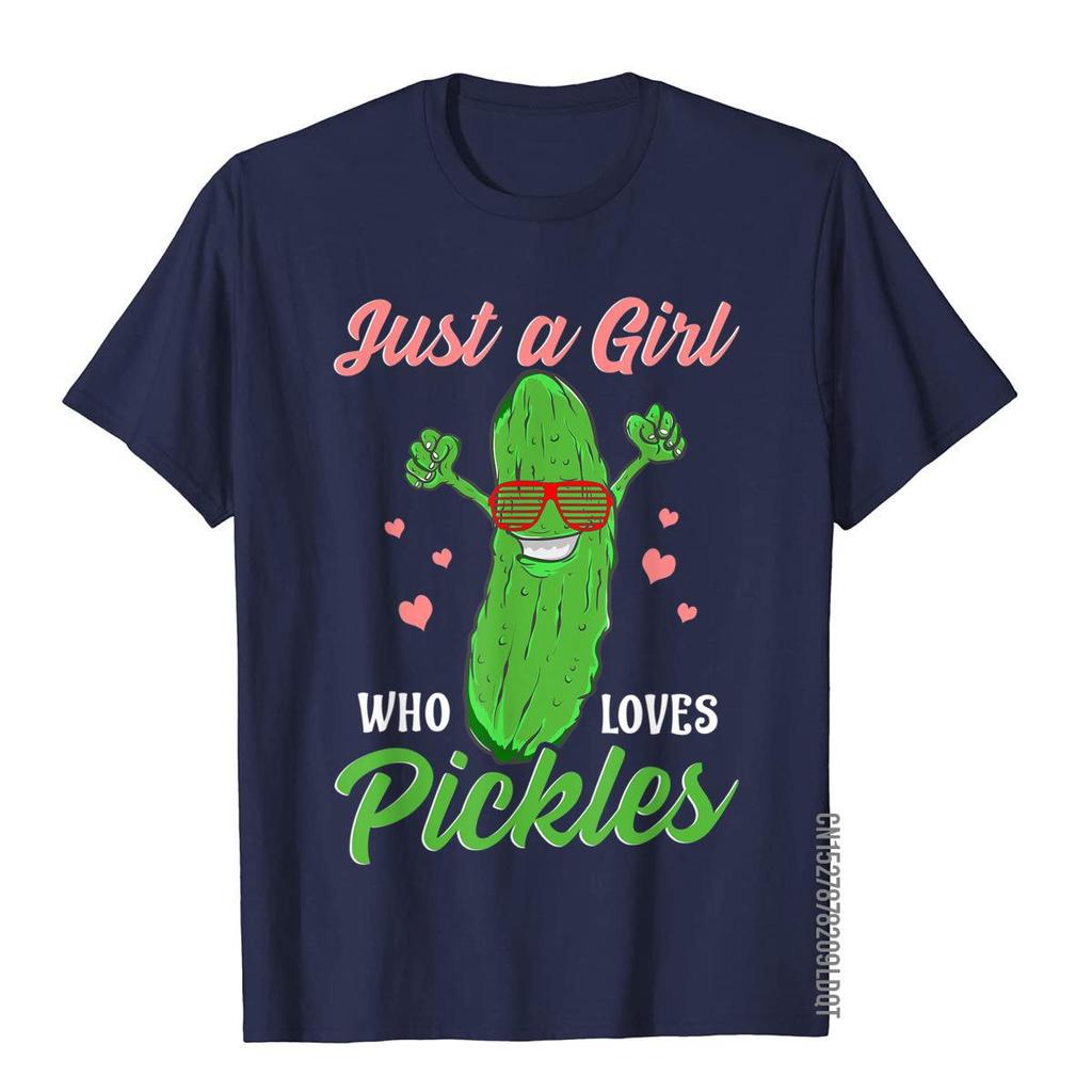 Just A Girl Who Loves Pickles Gift Pickle Food Costume Party TShirt Simple Style Cotton Unisex T Shirt Custom Funny T Shirt