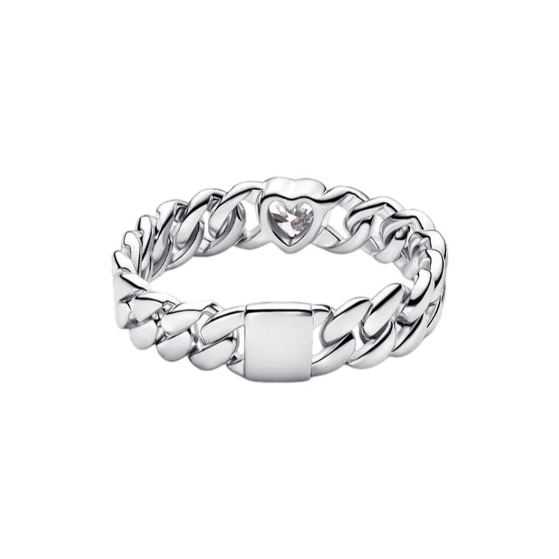 New 925 Silver Three-Leaf Clover Alphabet Heart Flower Women's Ring Suitable for Wedding Party Fashion DIY Gift