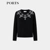 PORTS Women's V-Neck Hollow-out Knit Sweater