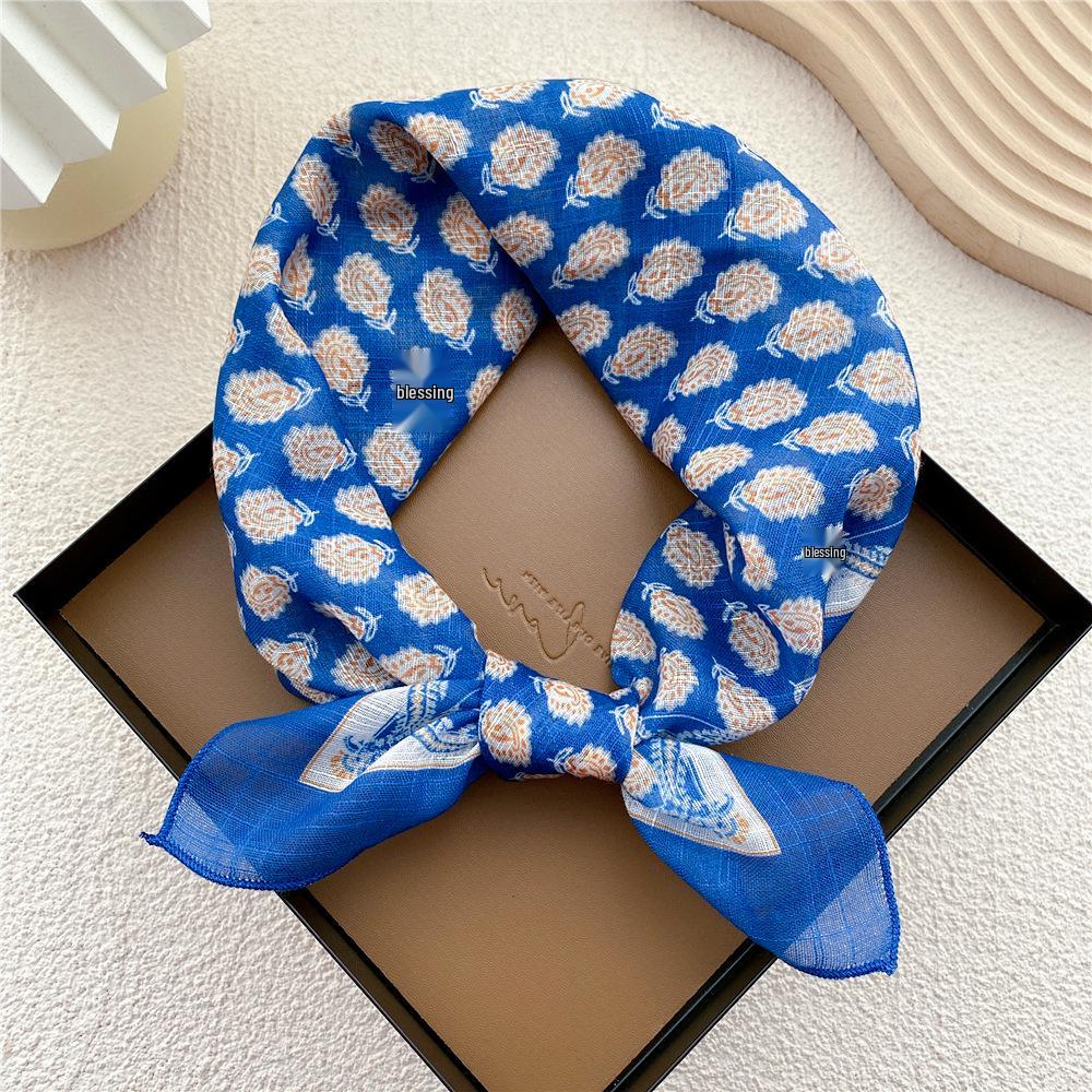 58 Bomull Lin Silke Firkantet Skjerf for Kvinner - Allsidig Mote Tilbehør for Vår, Sommer, Høst