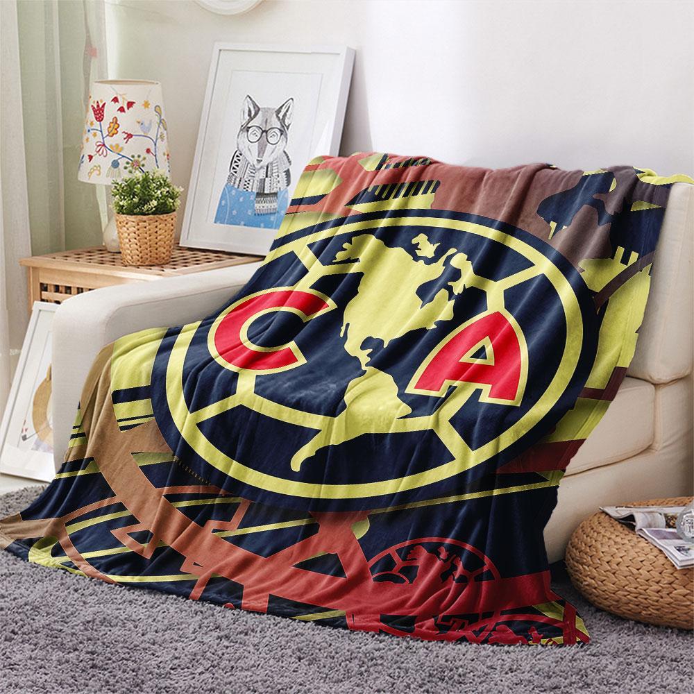 1PC Club America Patterned Flannel Blanket Suitable For All Seasons for Home Decor Warmth and Comfort Gifts Holiday Present