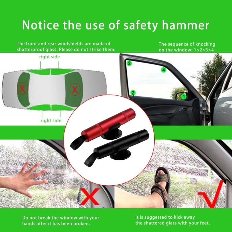 Emergency Window Breaker Tool For Vehicle With Ergonomic Design For Safe Use Ensures Passenger Safety During Emergencies