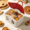 With Lid & Handle House Shaped Gift Basket Sundries Organizer Woven Storage Basket  Picnic
