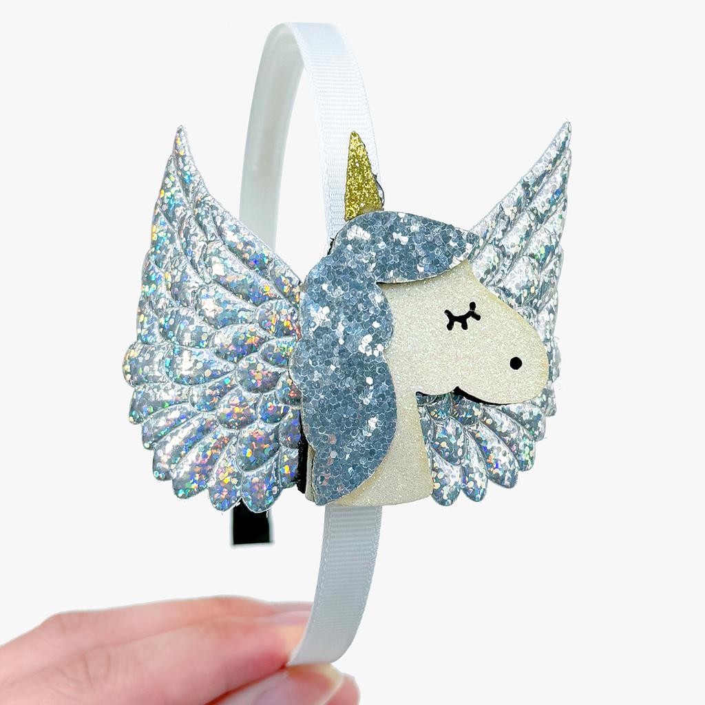 Fashion Unicorn Headbands for Girls Cute Wing Sequin Unicorn Hairbands Kids Hairhoops Children Kids Girls Party Hair Accessories