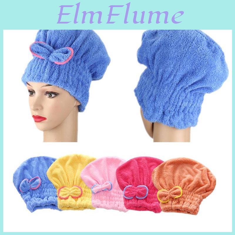 For Quick Drying Cap Microfiber Of Hair Wrap Towel With Bow Tie Bath And Bathroom Accessories
