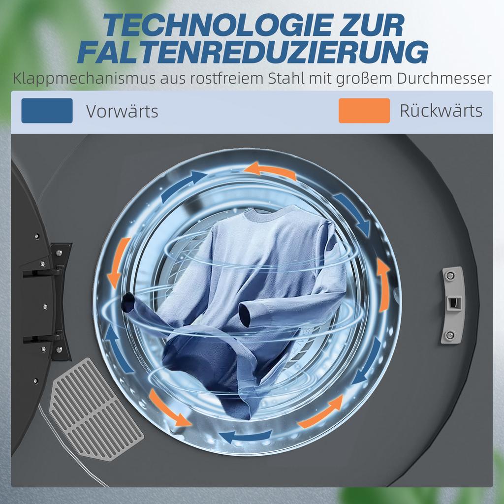 Clothes Dryer, 6 Programs, 40-60 Degrees C, 3 Kg Capacity, Compact, Touch Control, Grey