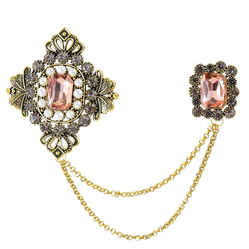 Men's High-End Honey Bee Tassel Brooch: Star, Crown, and Music Note Design Lapel Pin