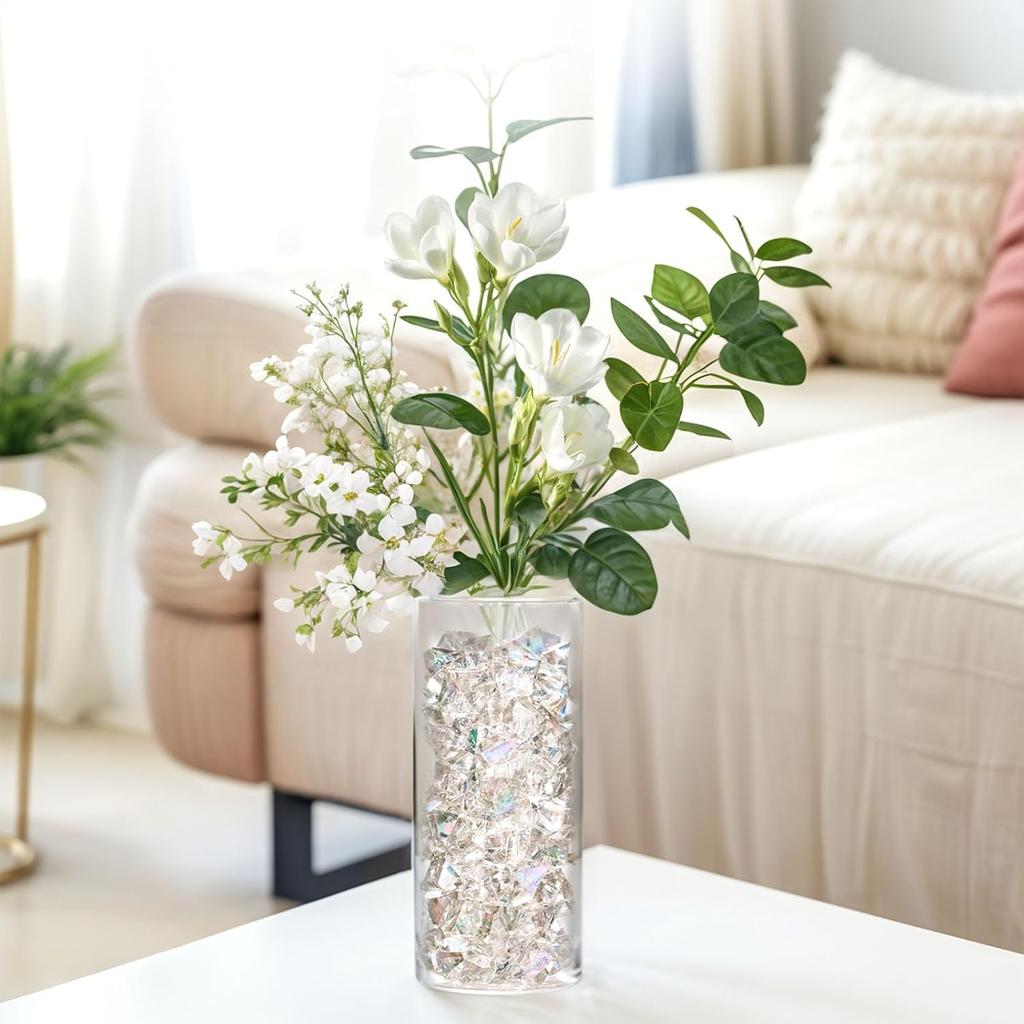DomeStar Dazzling Fake Ice, 150PCS Sparkling Fake Diamonds, Iridescent Clear Gem Stones Vase Fillers DIY Crafts Wedding Table Scatter Decoration