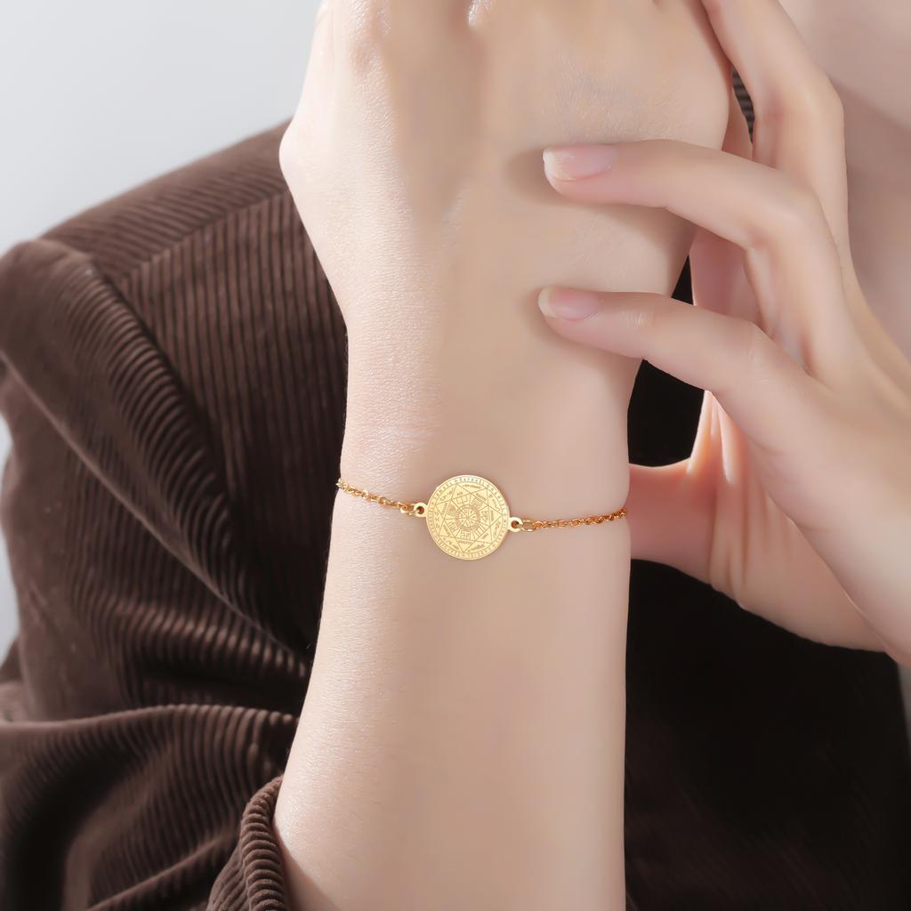 Teamer Seven Archangels Charm Bracelet Women Men Adjustable Stainless Steel Bracelets Amulet Seal of Solomon Jewelry Gift