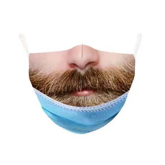 Creative Funny Face Mask With Adjustable Ear Loops Unisex Summer Winter Allseason