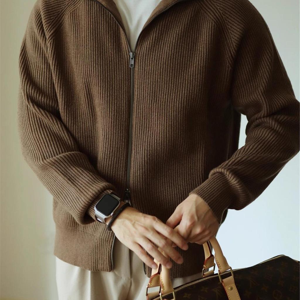 Herren Schwere Strick-Reißverschlussjacke: Warm, Anti-Pilling, Lässig & Klassisch für Herbst/Winter