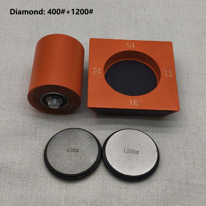 Angle Sharpener Four Angles 15/18/20/22° Fixed Angle Roller Sharpener Agate Sharpening Stone Set Diamond Whetstone