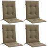 Low Back Chair Cushions 4 Pcs Melange Taupe 100 X 50 X 4 Cm Fabric